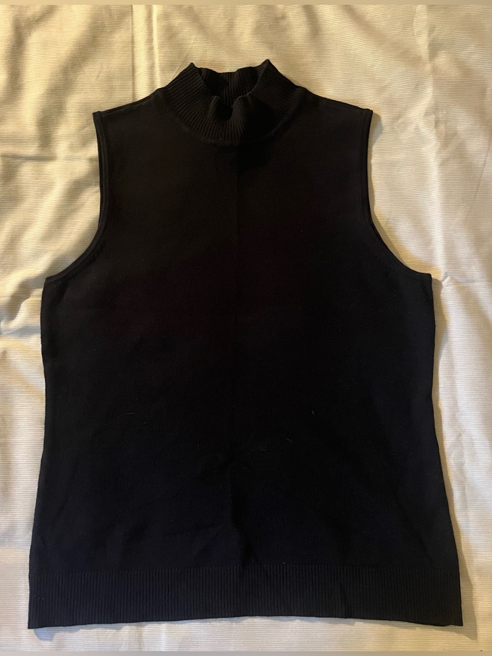 Christoper Banks Black Sleeveless Mock Turtle Neck Knit Top - EUC Small